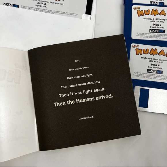 Introducing the Humans 1992 Atari Corp. PC GameTek IBM 5.25” & 3.5” Floppy Disks - Picture 12 of 16